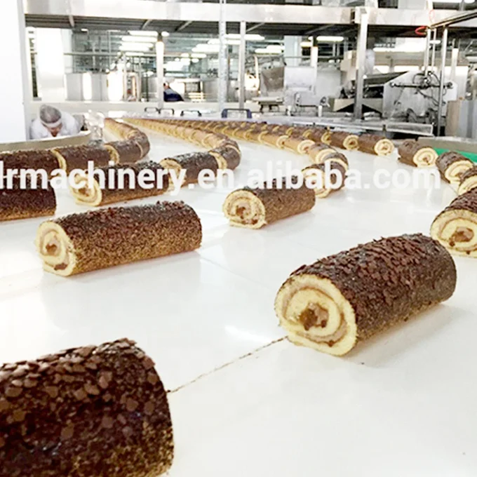 Automatic swiss roll cake making machine with CE Certificate, high efficiency baking equipment