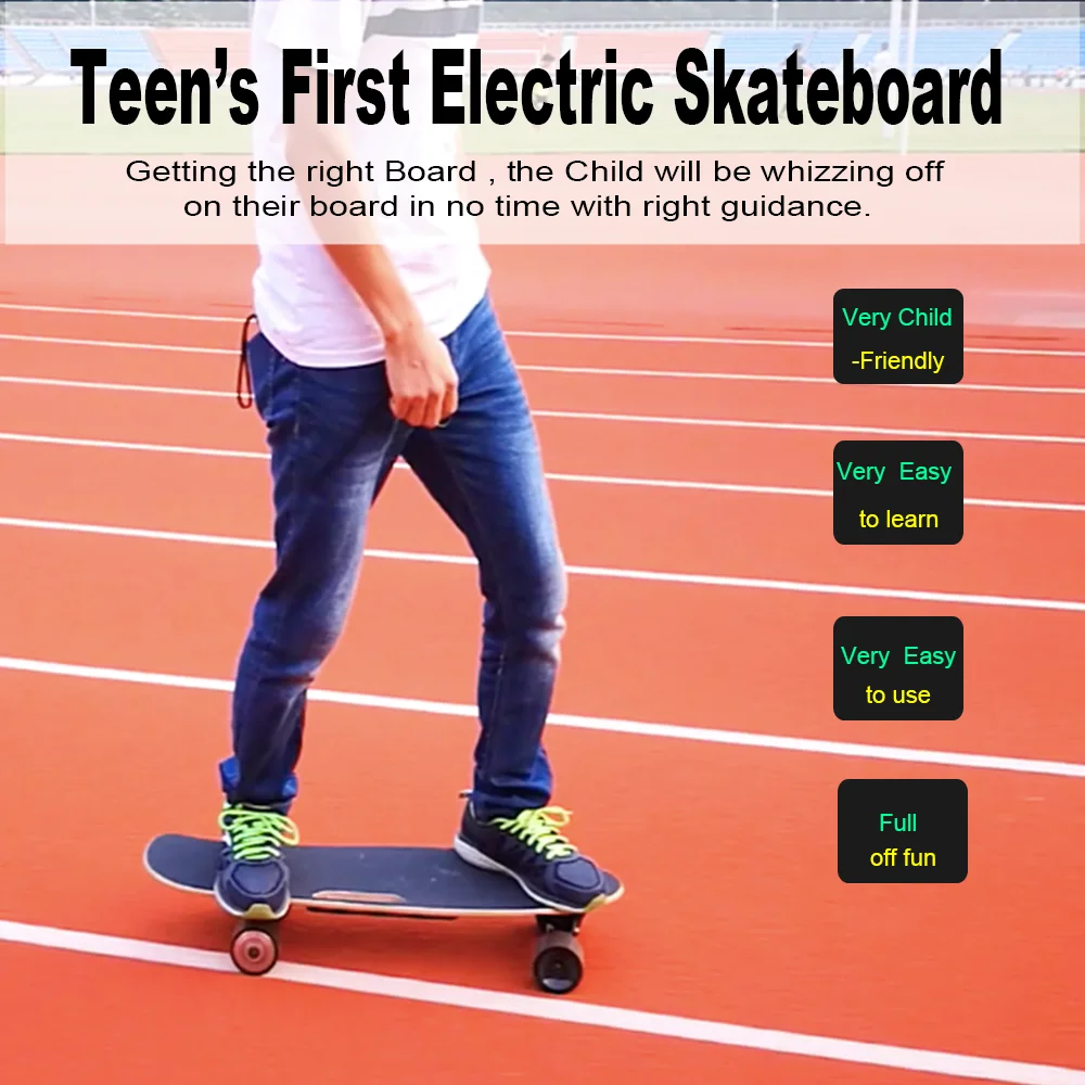 Top Speed 9.3MPH 300W Hub-Motor 5 Miles Range with Remote Control 3 Speeds Adjustment Mini Fish Cruiser Fish Electric Skateboard