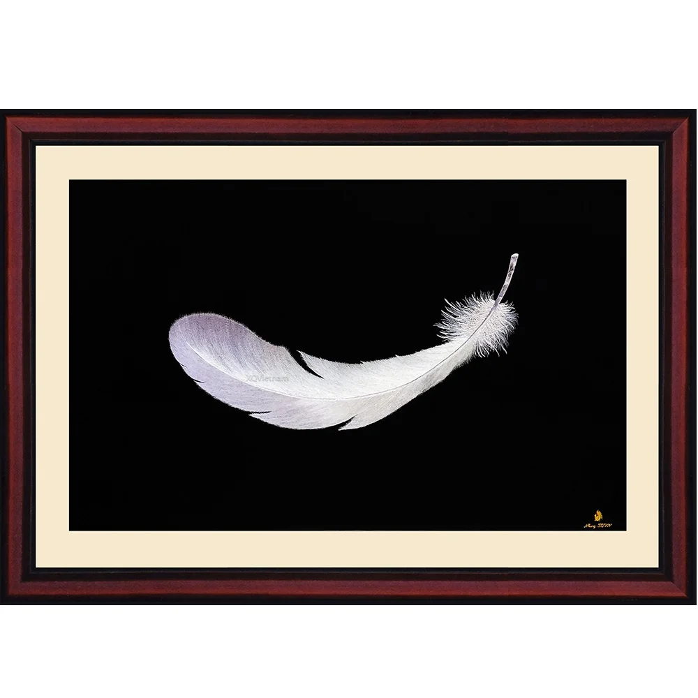 Feather Paintings Place Of The Paradise Still Life Hand Embroidery Artworks in Mordern Style