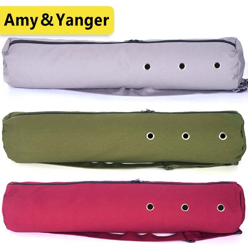 
BSCI factory zipper big openning yoga mat bag cotton canvas private label 