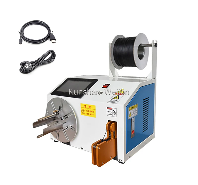 WJ4009 Small size equipment wire wind twist tie machine cable roller winding and bundling power cord coiling and tying machine