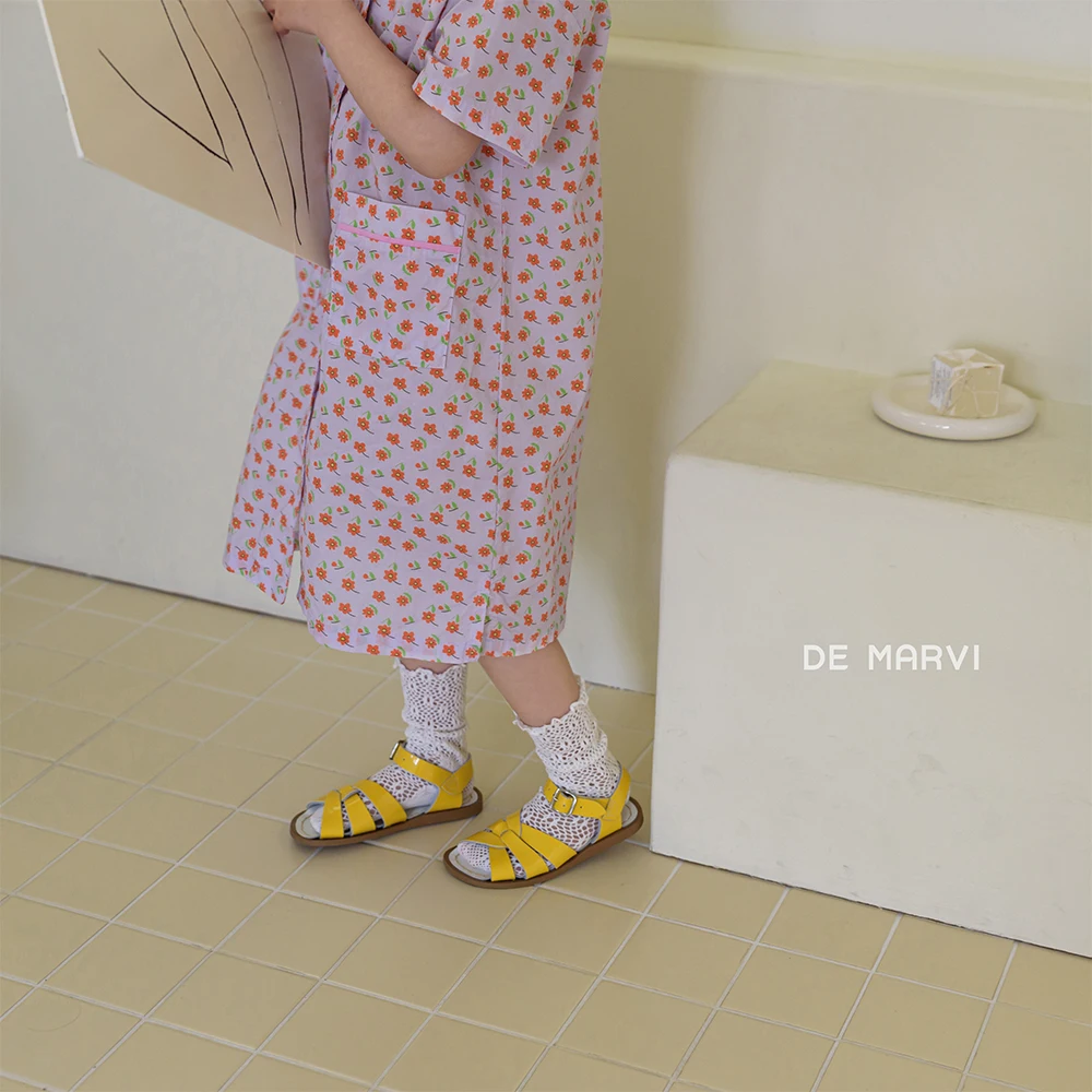 DE MARVI Kids Toddler Floral A-line Casual Dresses Girls Summer Casual Dress Wholesale Korean Manufacturer MADE IN KOREA