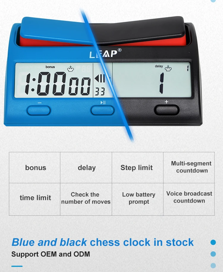 New tournament chess clock with 38 timing modes PQ9912