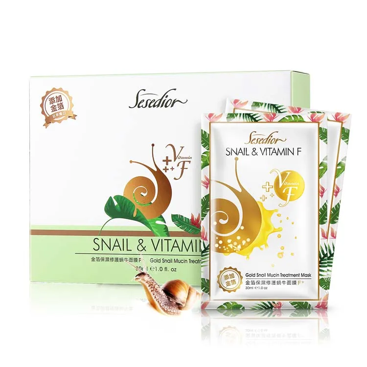 
 Увлажняющая витамина F с экстрактом улитки, маска для лица с гладкой поверхностью-Sesedior  