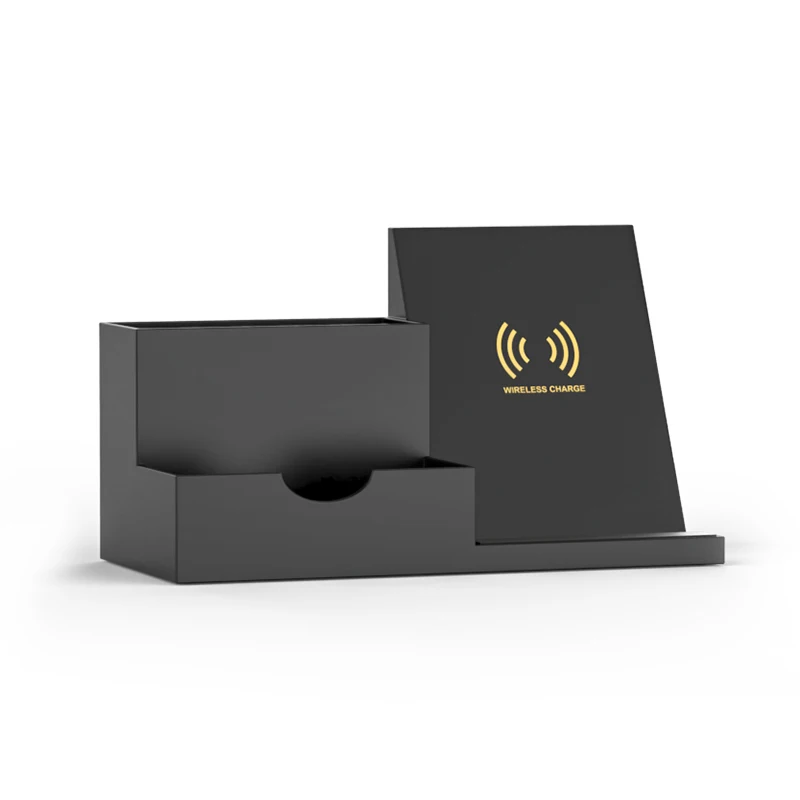 Pen Holder Fast Wireless Charger Desk Stand Organizer, Wireless Charging Station, Qi Certified Charging Dock for Iphone 1 X USB
