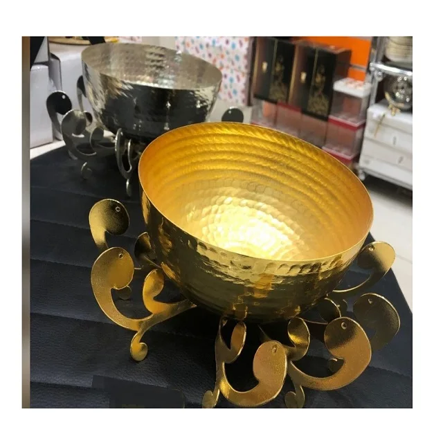 Lotus Design Brass Decorative Bowl Good Quality Gold Polished Serving Bowl For Manufacturer and Supplier In India