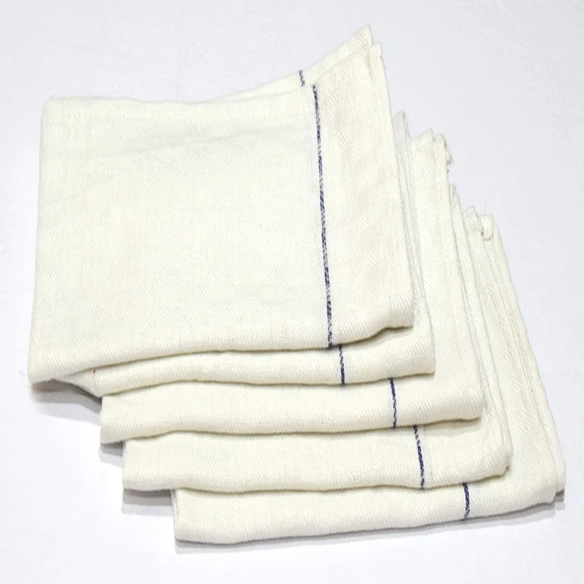 100% Cotton White Chess Kitchen Towel / Waiter Cloth Super Absorbent