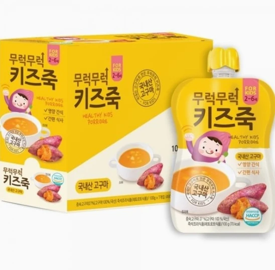 
Premium Kids Porridge Korean Sweet Pumpkin which won the 2020 Excellent Food Awards in Seoul Korea 2 flavors of Korean rubber 