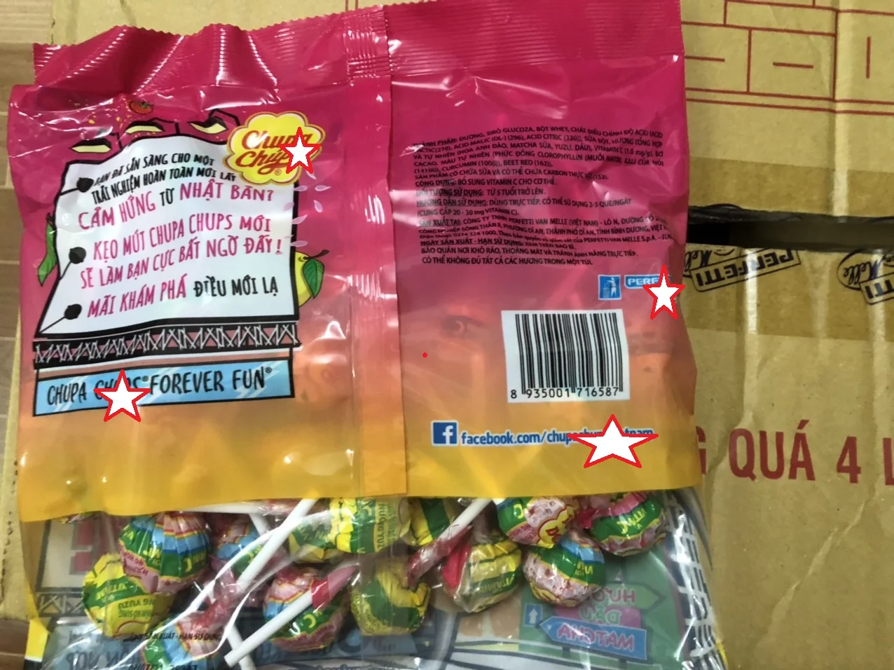 [THQ VN] Chupa Chupss lollipop  TOK- YOU 500 GRAM X 22 PACKS
