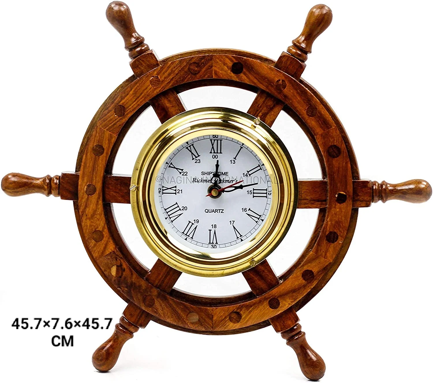 Pleasant Ship Wheel Roman Round Wall Clock To Decorate Your living Room High On Demand Wooden Clock With Numbers On The Clock