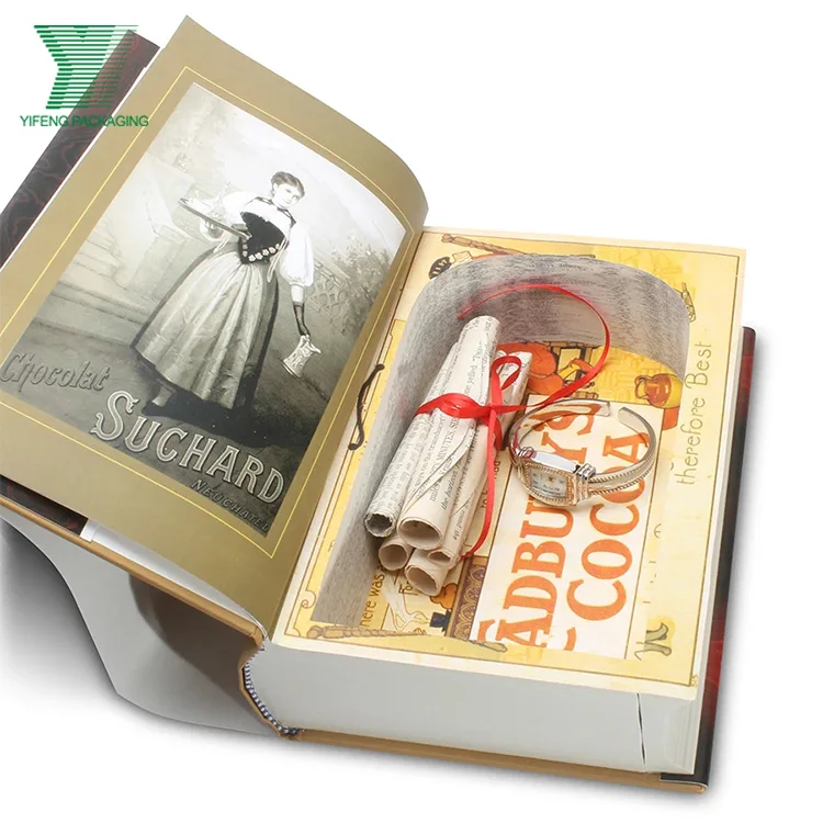 Brown A3 Hotel Bar faux livre boite Decoration PU Leather Cardboard Box Fake Book  jewelry box book gift thick cardboard books