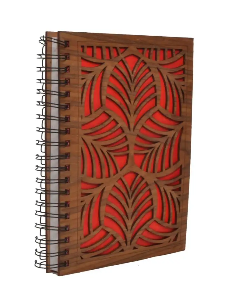 Vintage New Style Antique Cut Work Creative Design Eco Friendly Wooden Cover Office Notebooks 120 Pages