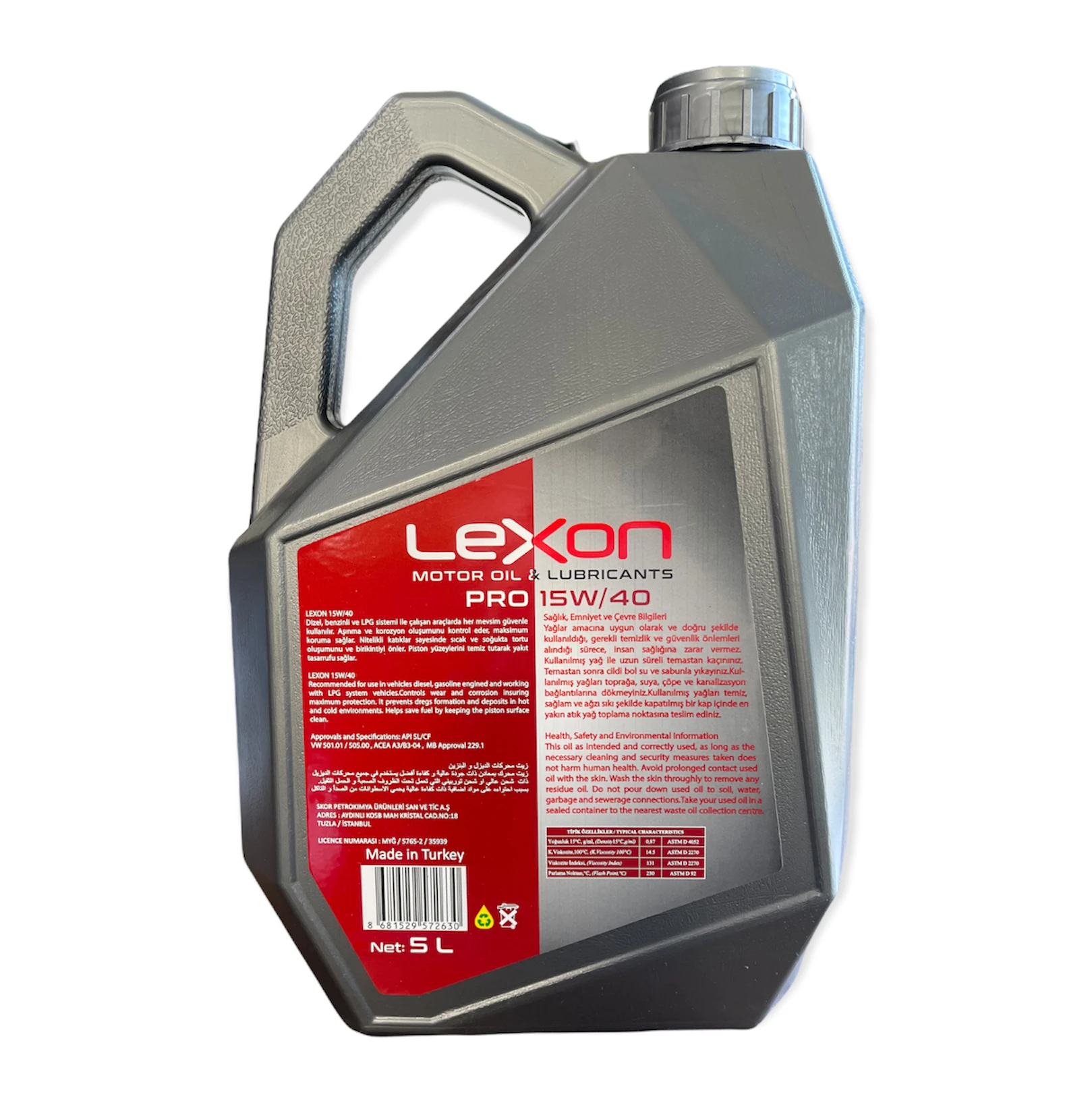 LEXON Pro 15w40 SL/CF Semi Synthetic Performance Motor Oil Gasoline Diesel Premium Series 4 Liter