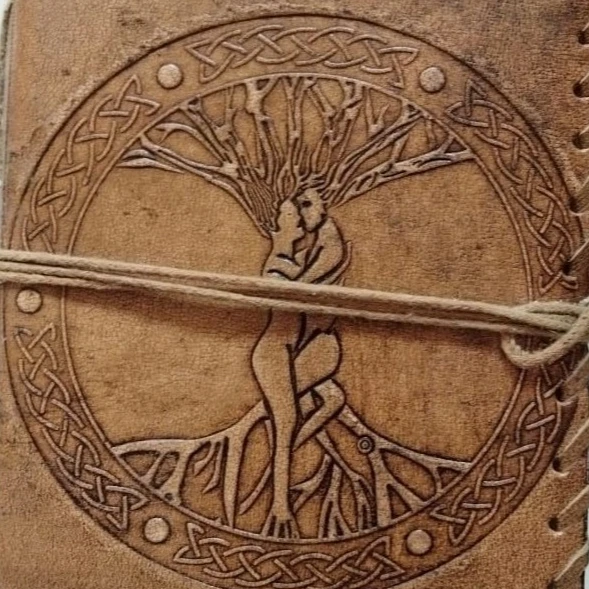 Wholesale price Handmade paper Leather journals and Diary with rope bounded embossed with tree of love travel notepad and dairy