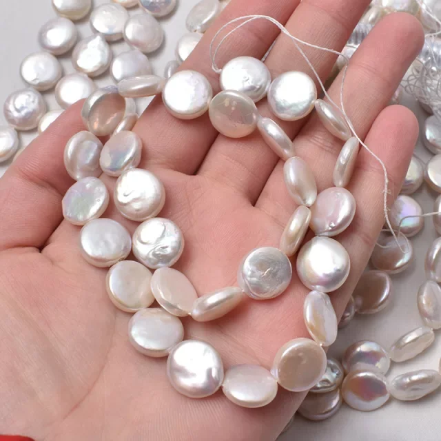 Handmade Strong Light Baroque round Button Natural Freshwater Pearl DIY Loose Pearls for Jewelry Color