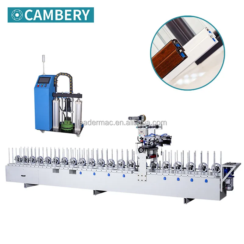 woodworking pur profile wrapping machine PVC profile wrapping WPC wall-board aluminum PUR profile wrapping machine