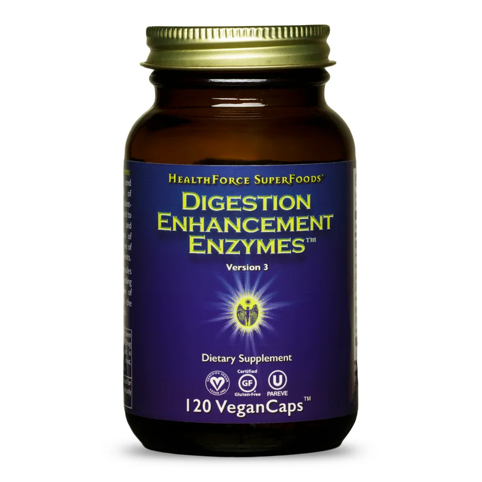 Digestion Enhancement Enzymes 120 Count VeganCaps Healthcare Supplement
