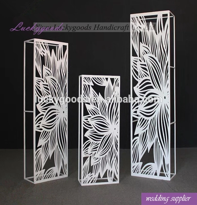 LG20180417-2 white wedding aisle flower stand new arrival round metal stand