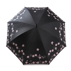 Зонт для защиты от солнца и дождя, водоотталкивающий, светозащитный, теплозащитный, в японском стиле, с рисунком сакуры, 60 см