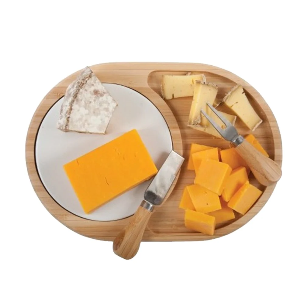 Гладкая бамбуковая доска для сыра с ножами, Продажа онлайн