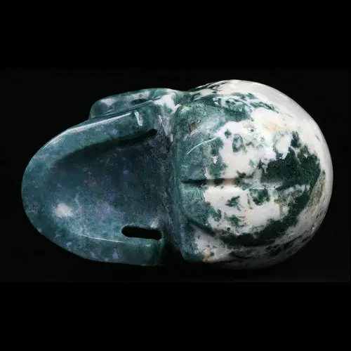 Mr Skull Wholesale Crystals 5 inches Green Moss Agate Skulls Large  Home Crystal Decor   Natural Gemstone Crystal