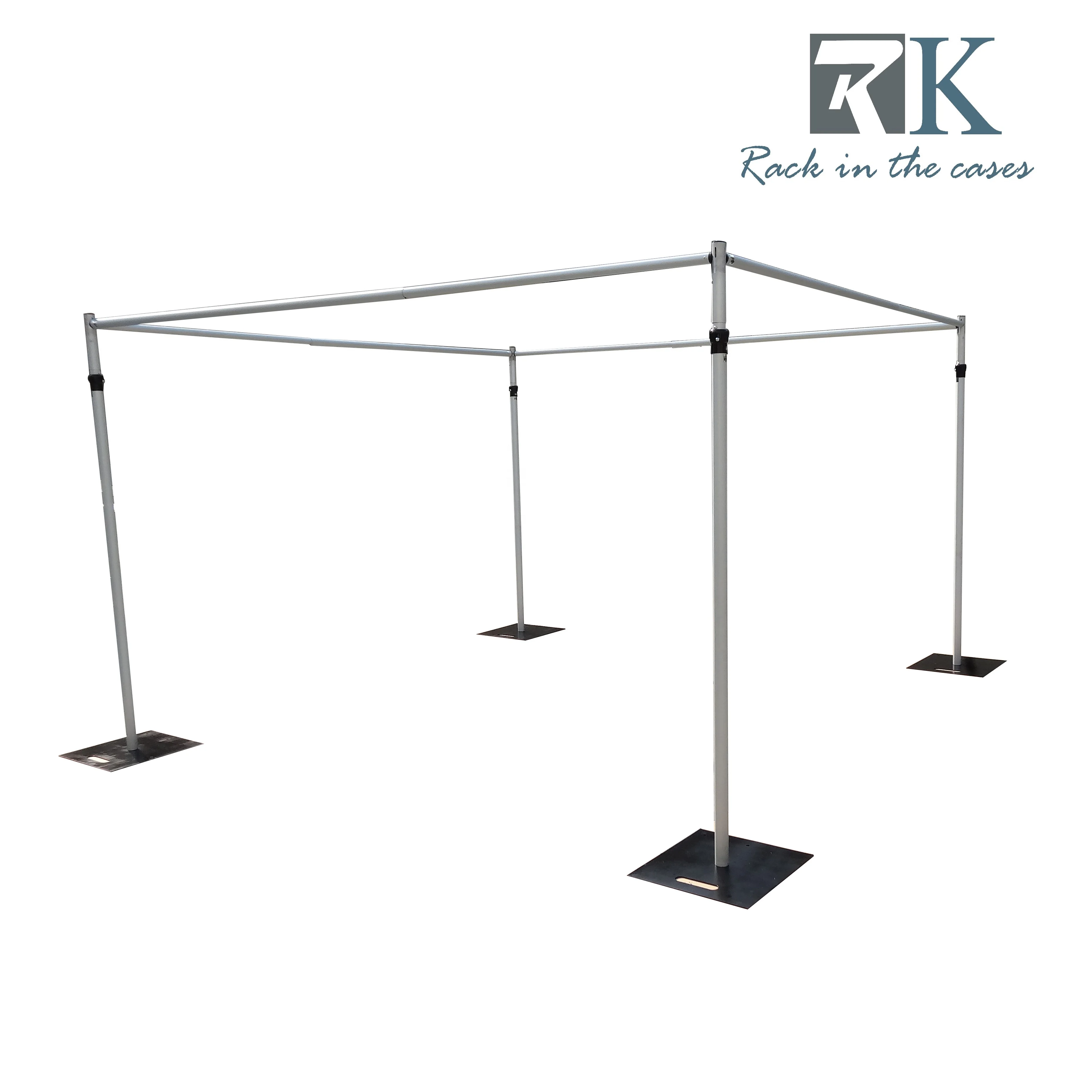 Adjustable pipe and drape bases plate pipe and drape mandap round