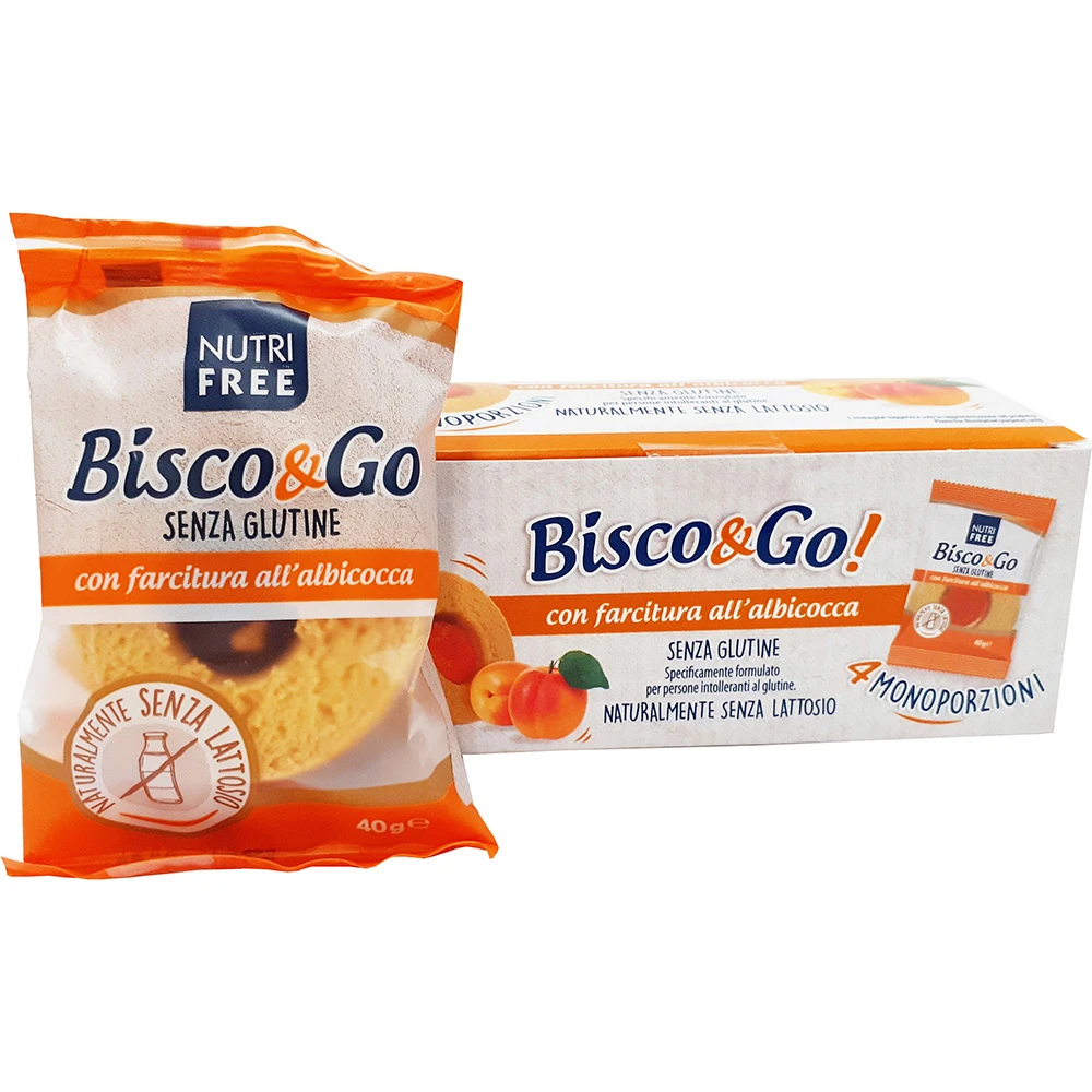 Gluten Free BISCUITS WITH APRICOT FILLING 160g (4X40g) Made in Italy cookies food sweets bag assorted biscuits