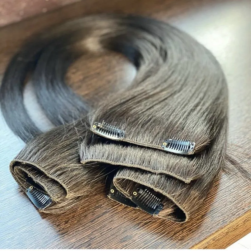 
 100 г вьющиеся/прямые зажимы, Лидер продаж, оптовая продажа натуральных волос, 100% человеческие волосы для наращивания  