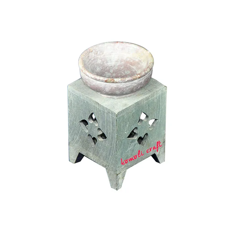 Handicraft hand carved soapstone decorative candle oil burner diffuser