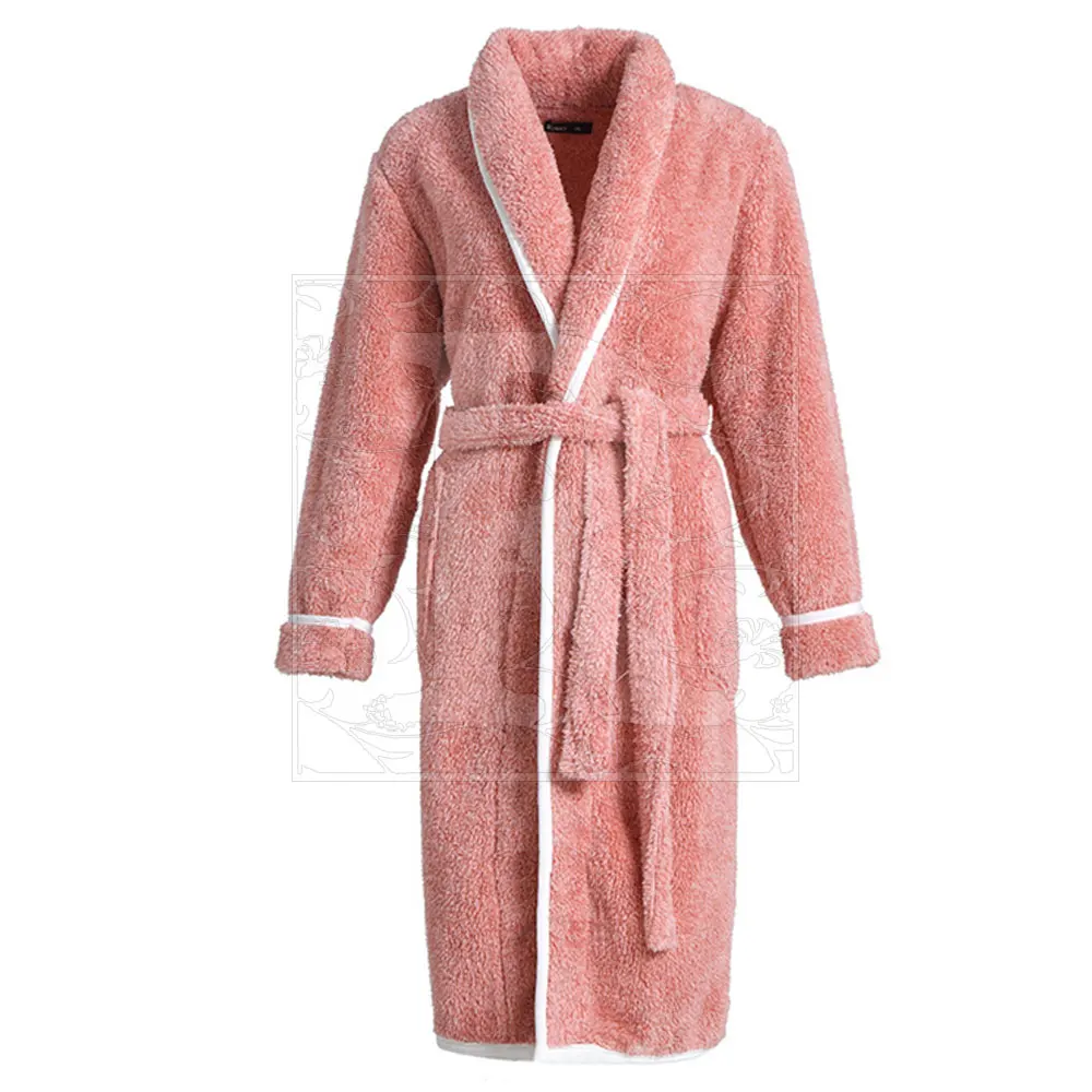 OEM Luxury Hotel Spa white Coral Fleece four seasons Cotton Wholesale hotel bathrobe Plus Size Bathrobe Custom Logo Sleepwear