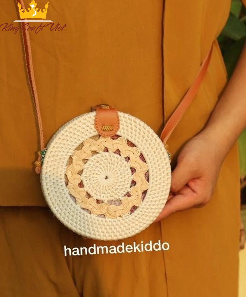  Уникальная белая сумка из ротанга вьетнамские поставщики плетеные изделия ручной работы международная доставка