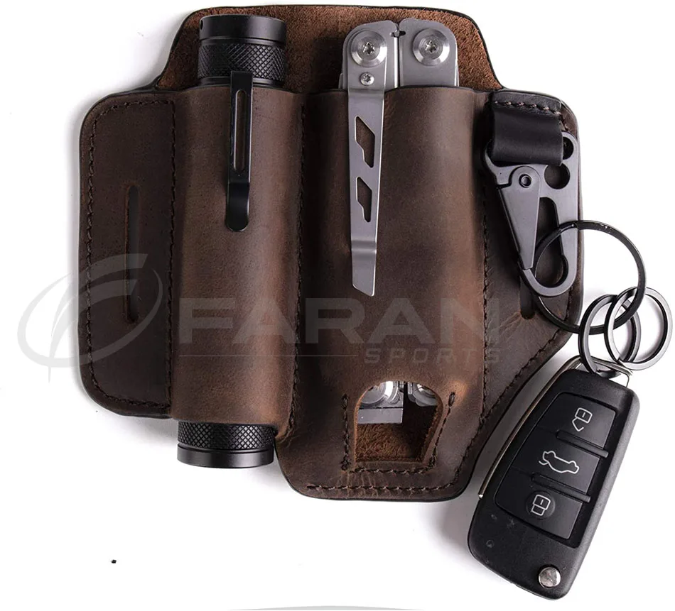 Hot Sale Multi Tool Bag Made In Genuine Leather Best Quality Leather EDC Belt Loop Waist Multitool Sheath