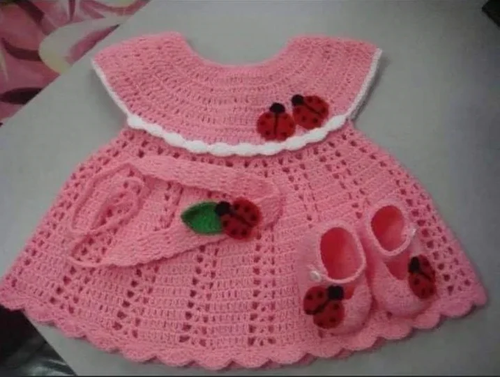 High Quality Hand Made Custom Design Hot Selling Baby Girls Kids Infant Toddler Wool Sweater Outfits Dress Made In Bangladesh