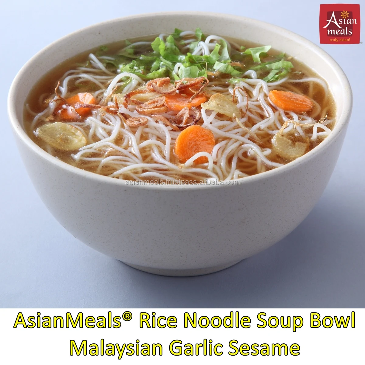 Premium Quality Garlic Sesame Aroma Instant Rice Noodles Soup Fast Cooking Noodle Soup Bowl Malaysia Food