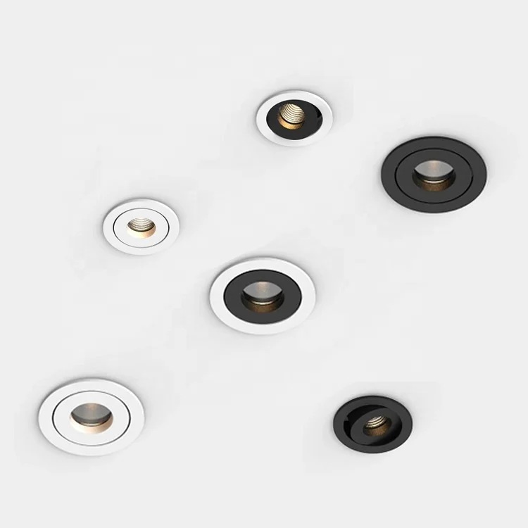 Low lamp body 97/90Ra 50000 Hours Round adjustable LED ceiling spotlight cob