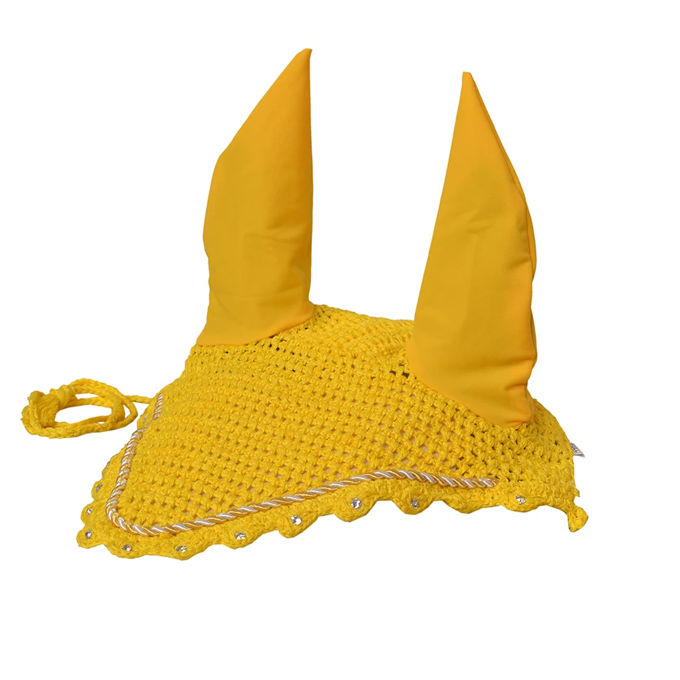 
All Colours Strass Horse Silent Ear Bonnet horse fly veil ear bonnet 