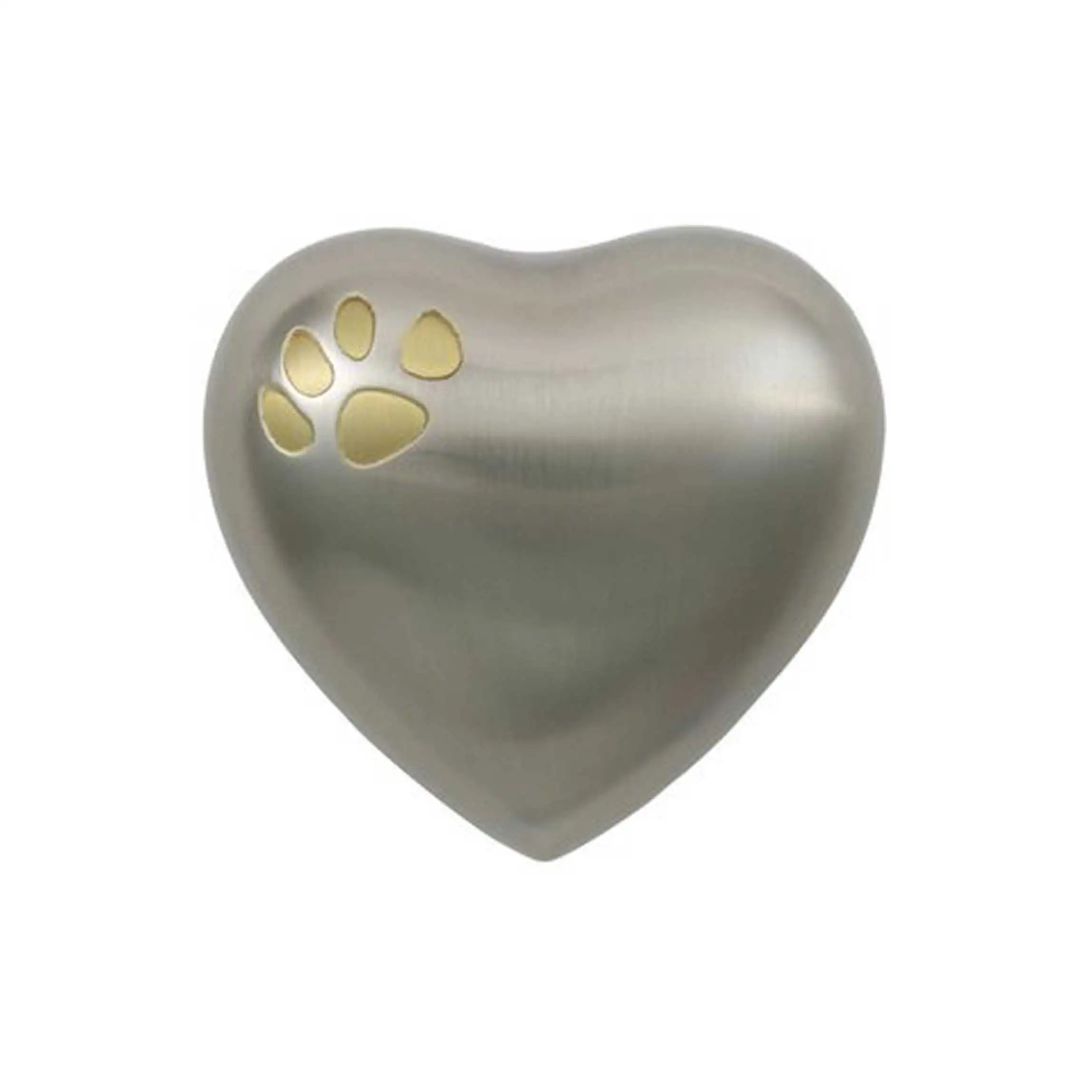 Silver Paw Engraved Heart Shape Keepsake professional cheap funeral supplier adult baby Western Style metal cremation Urns for h