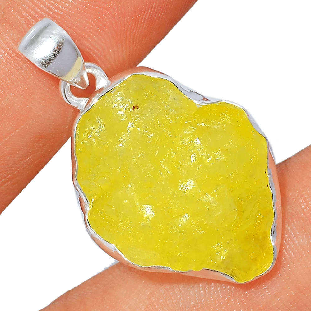 Подвеска из натурального неразогретого редкого бруцитного кристалла минералов необработанного драгоценного камня серебро 925 пробы желтые необработанные ювелирные изделия