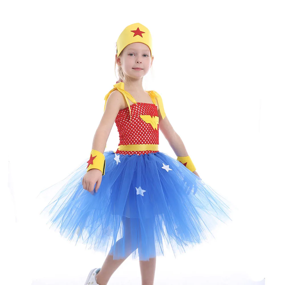 Solos Cosplay Toddler Wonder Baby Dress Costume Princess Puff Tutu Girls Costume Halloween Christmas