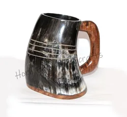 100% Natural Handmade Buffalo Horn Mug /Viking Drinking Mugs/ Beer Drinking Horn Mug Water Buffalo Leakage Proof Horn Tankard