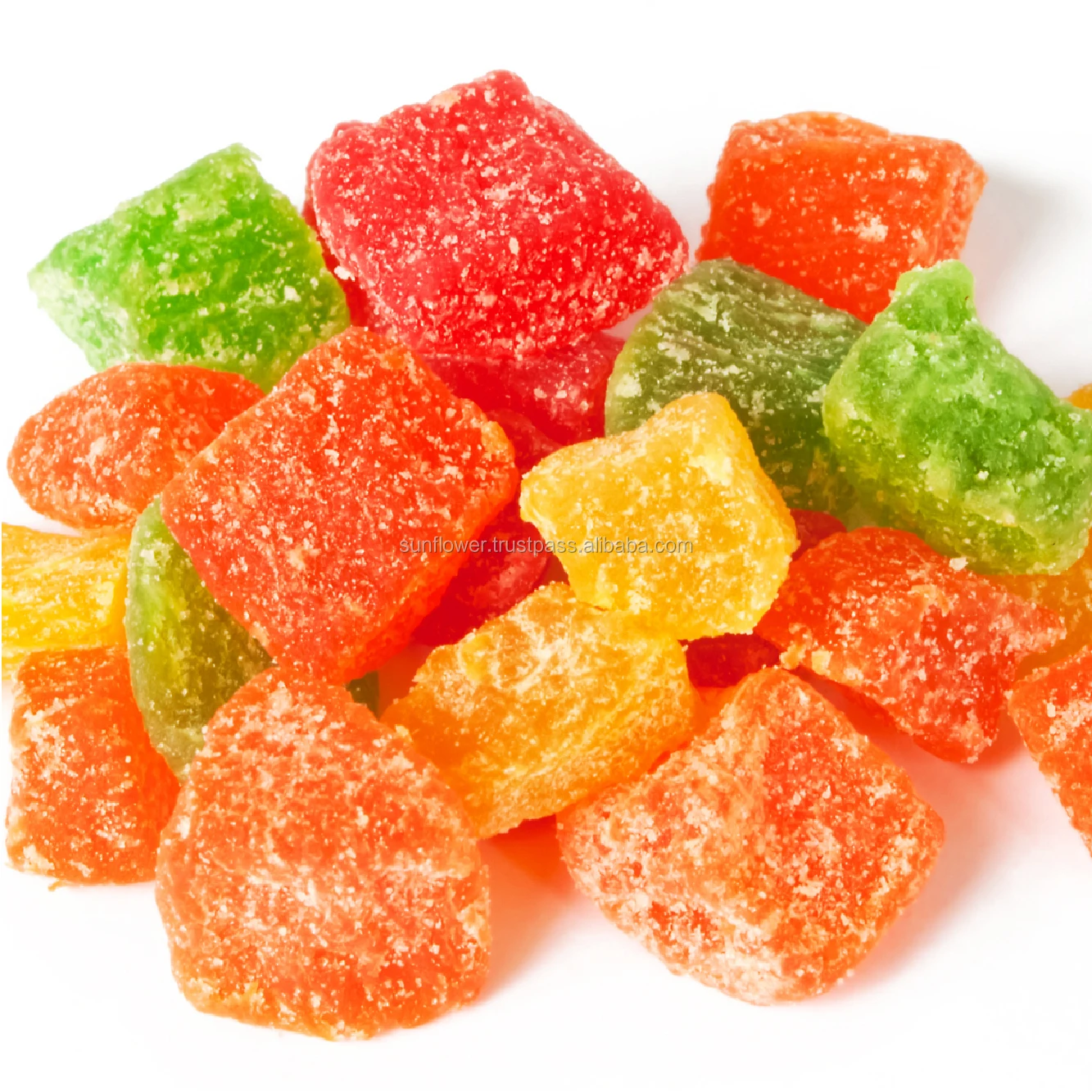 
Thai Dehydrated Pineapple Core Dice 8-10mm Mixed Color High Quality 