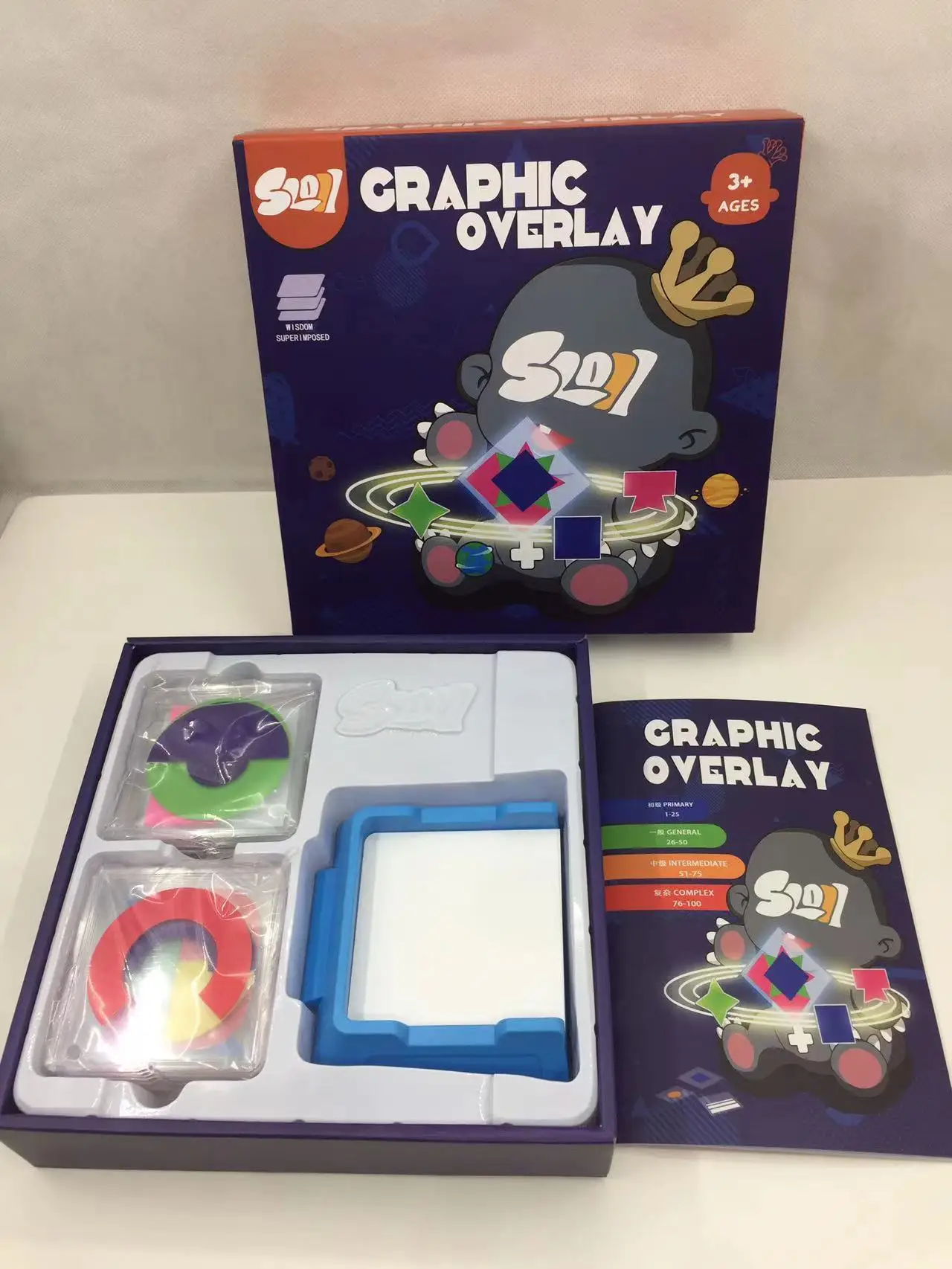 New arrival Educational Craphic overlay game for kids Intellectual development Art Mathematics ABS materials
