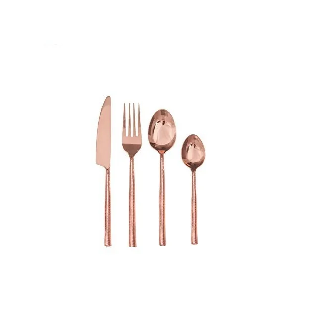 Luxury rose gold fashionable wedding party stainless steel flatware set stainless steel kitchen cutlery In Wholesale Prices Bulk
