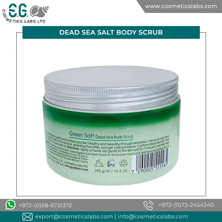  Лидер продаж скраб с солью из мертвой морской соли «зеленый мягкий» ароматическим маслом по оригинальной оптовой цене