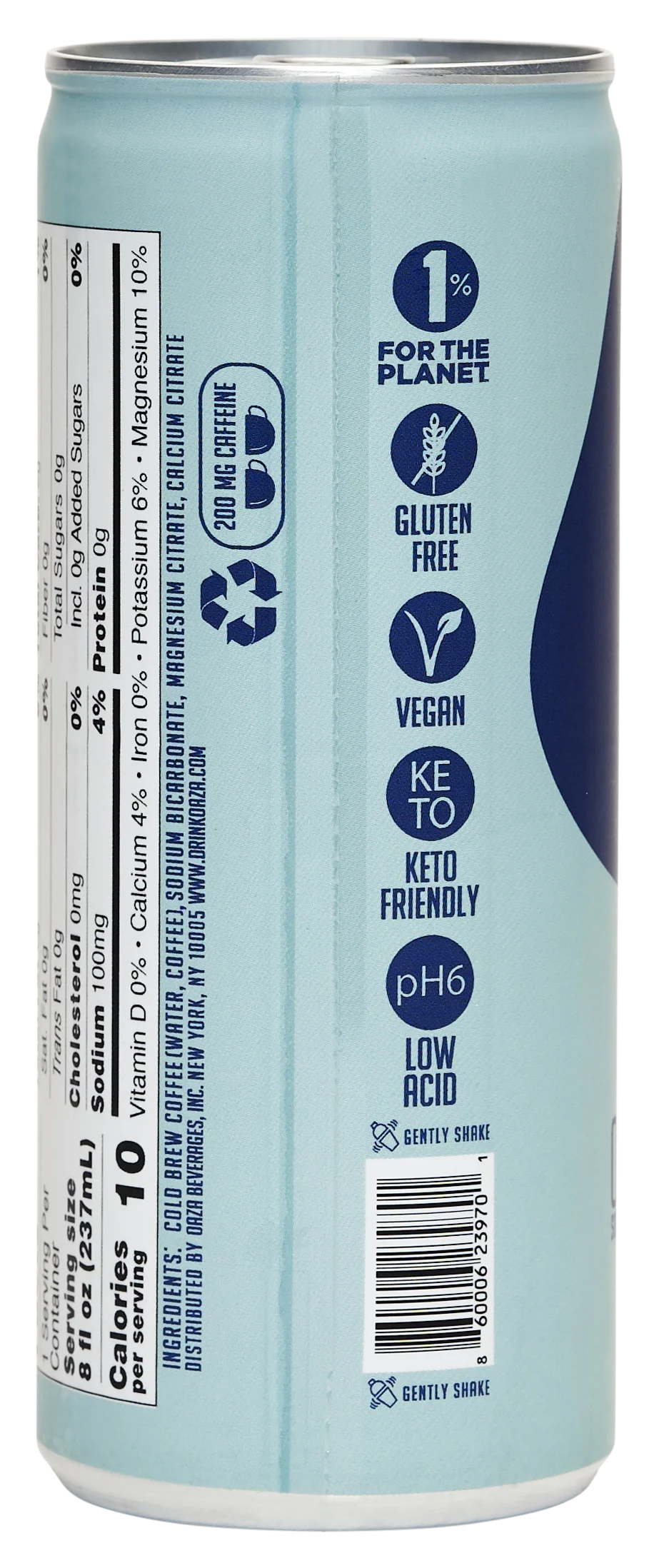 OAZA High Performance Cold Brew Hydrate your Coffee Ready to Drink 8 Fl Oz Pack of 12 (Black)