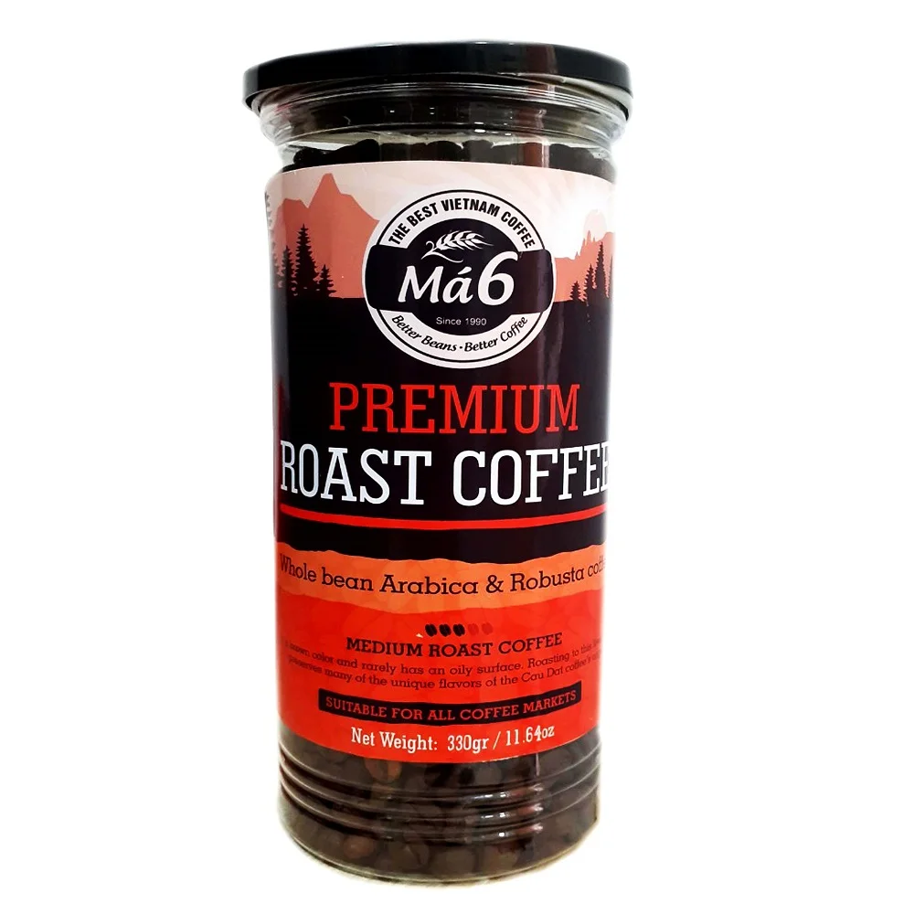 High Quality 24 months MEDIUM ROAST Sugar-Free MA 6 COFFEE - ARABICA & ROBUSTA - PREMIUM - WHOLE BEAN From Vietnam