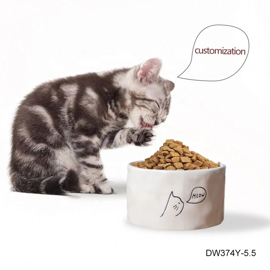 Wholesale custom pet food bow water dish porcelain pet slower feeder ceramic bowl pet smart bowl