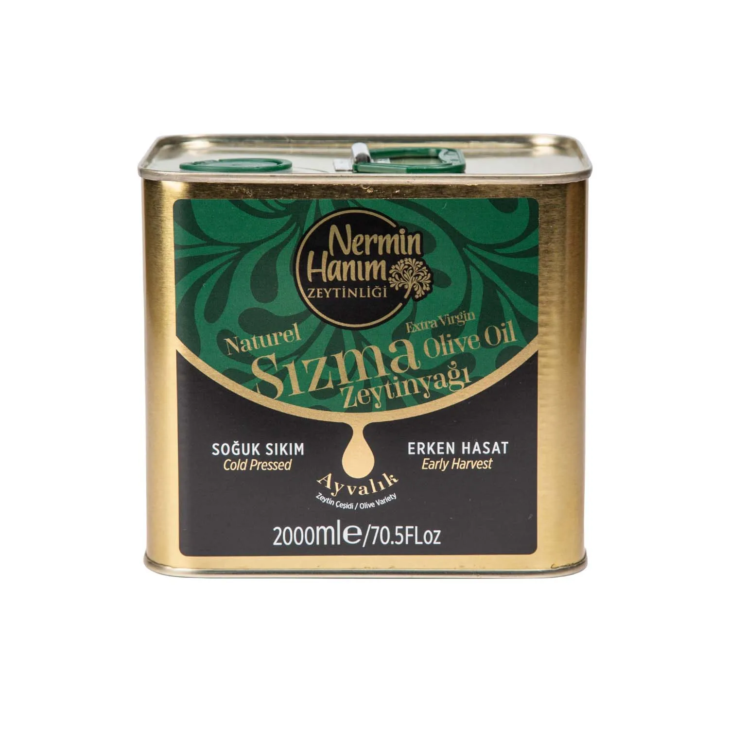 Private Label Cold Pressed 2 Liter Tin Green Turkish Olive Oil and Plant Oil