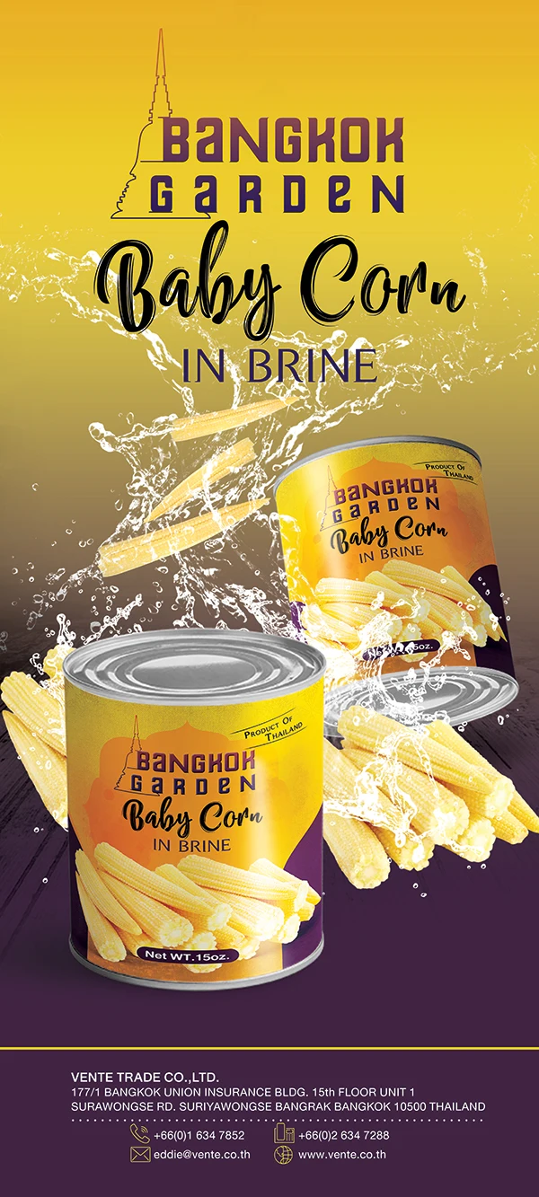 High Quality with Great Price - Canned Baby Corn 15oz.in Brine for Cooking with Sweet Taste from Thailand