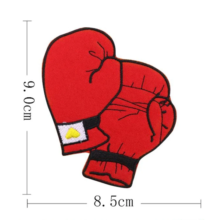 Boxing -Gloves Patch Iron on Patches for Clothing DIY Apparel Sewing Fabric Clothes Stickers Embroidery Applique T-shirt